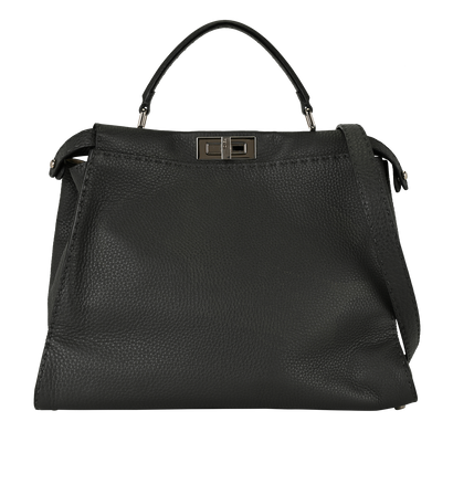Selleria Large Peekaboo, £790, Handbags, Grey, Leather, Front view